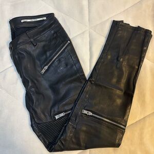 ZARA Leather Moto Skinny Pants with Zippers - Small **AS SEEN ON BEYONCÉ**